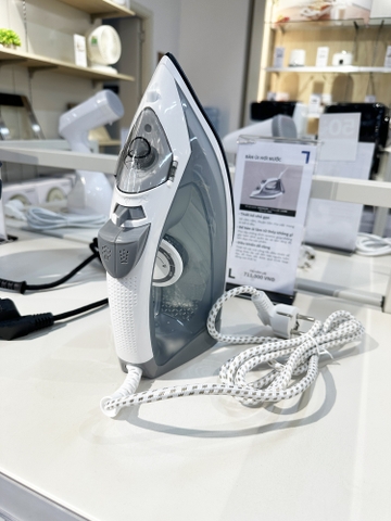 Bàn là | bàn ủi hơi nước LocknLock Steam Iron 2200W mặt bàn ủi phủ ceramic ENI354GRY- Màu xám