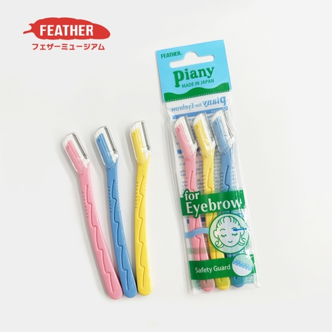 FEATHER Nhật Bản Set 3 Dao Cạo Lông Mày Piany PI-LM (Sắc bén & an toàn)