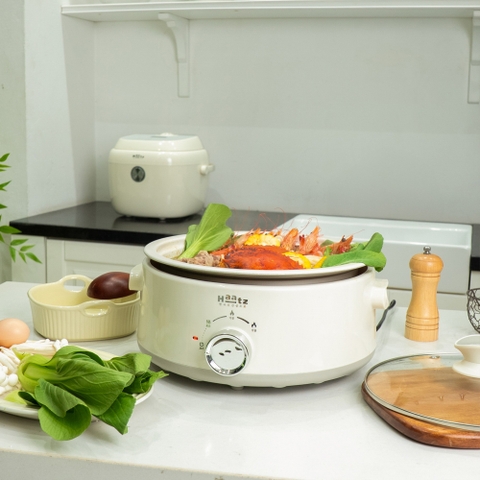 Nồi lẩu điện Haatz lòng phủ ceramic an toàn có thể tháo rời 5 lít