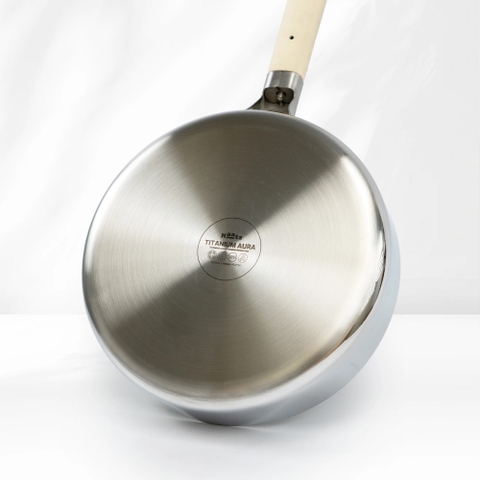 Chảo rán thành đứng Haatz Titanium Aura inox 316 đáy 7 lớp size 20-24-26cm