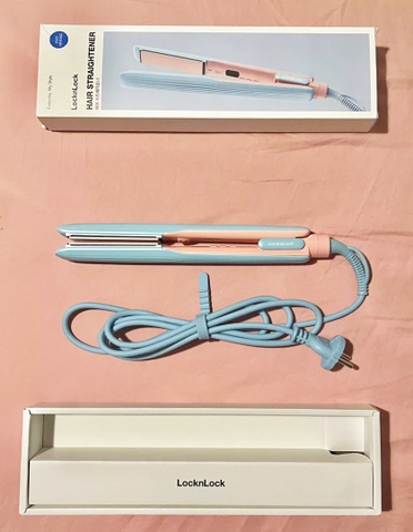 Máy duỗi tóc ion âm LocknLock Hair straightener Màu xanh dương ENA222BLU 5 mức nhiệt