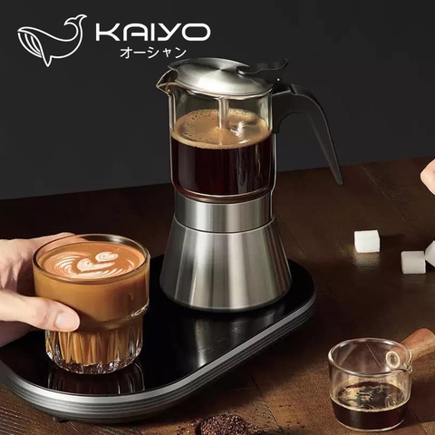 Ấm đun pha cà phê Chính hãng KAIYO MOKA POT (Sử dụng tốt với bếp từ)