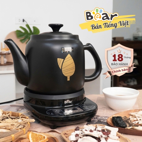 [Bản Tiếng Việt] Ấm sắc thuốc Bear 4 lít gốm sứ cao cấp an toàn (sắc thuốc, đun trà thảo dược tự động)