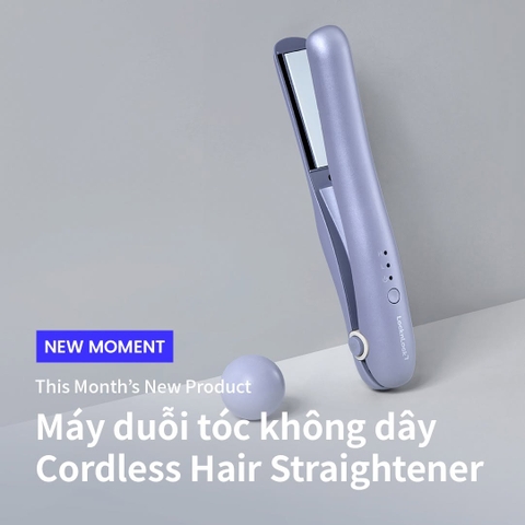 Máy duỗi tóc không dây LocknLock Cordless hair straightener ENA224PUP tấm phủ nhiệt ceramic, thiết kế nhỏ gọn