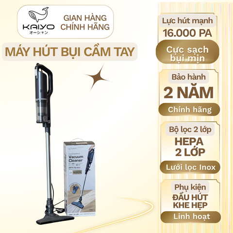 Máy hút bụi cầm tay Kaiyo lực hút siêu mạnh 16.000Pa lưới lọc bụi inox dễ dàng vệ sinh
