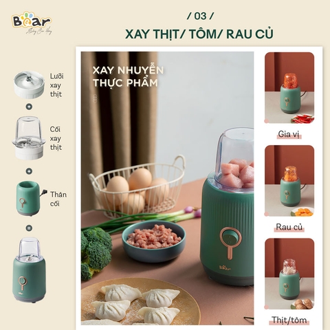 Máy xay sinh tố Bear BL- B10V2 3 cối