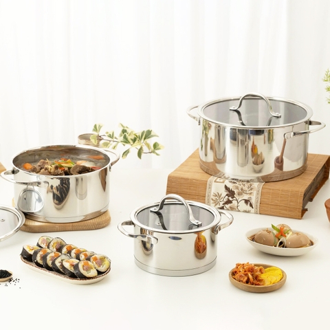 Bộ nồi Haatz inox 304 Jang Taste 16cm - 20cm - 24cm