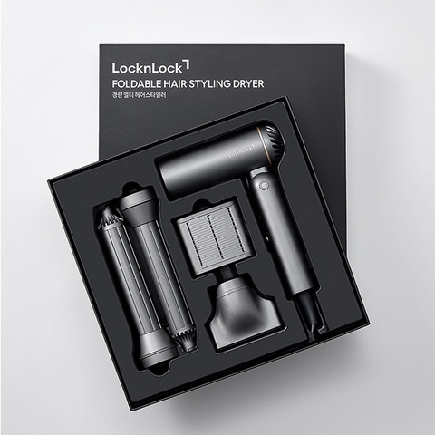 Máy sấy và tạo kiểu tóc gấp gọn LocknLock Foldable Hair Styling Dryer ENA626GRY