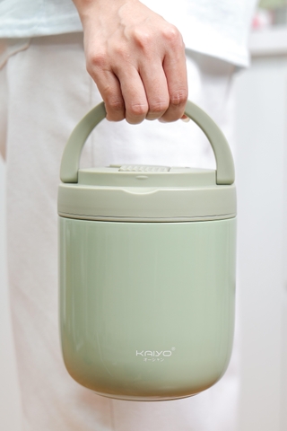 Cặp lồng giữ nhiệt KAIYO 3 ngăn inox 304 dung tích 1.3L kèm thìa gấp gọn