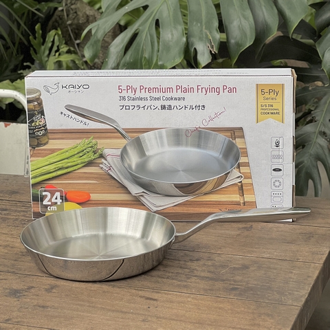 Chảo inox 316 Liền Khối 5 lớp 5-Ply Premium Kaiyo Chống Dính Tự Thân (Chảo cạn)