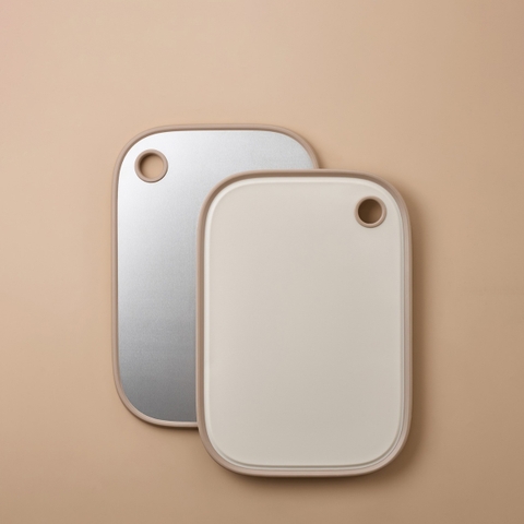 Thớt hai mặt LocknLock inox 304, nhựa PP kháng khuẩn CKD096IVY kích thước 40 x 28 x 1.2cm