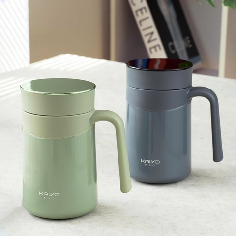 Cốc giữ nhiệt 2 lớp inox 304 Kaiyo kèm lõi lọc trà 350ml