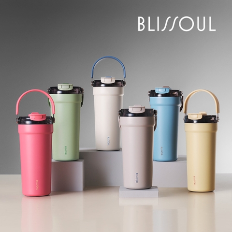 Bình giữ nhiệt phủ sứ LocknLock Blissoul Cafe Ceramic Tumbler LHC4440 có quai xách dung tích 700ml