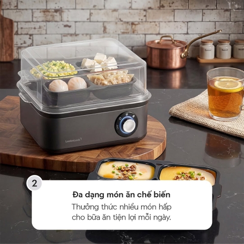 Máy hấp trứng và đa dạng món hấp khác LocknLock Multi Egg Cooker EJE223GRY