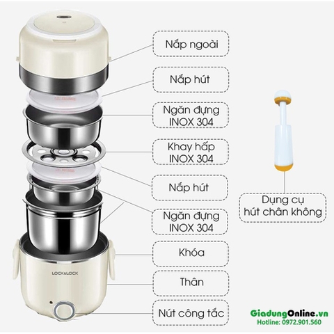 Hộp Cơm Điện Lock&Lock EJR226IVY 2 Lít