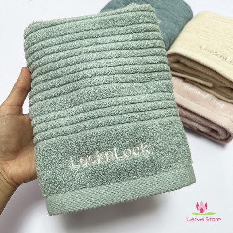 Khăn Lau Tóc Cotton 100% LocknLock Dày Dặn Thấm Hút Tốt Size 40cm x 80cm ETM002