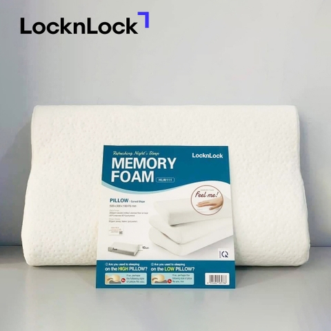 Gối Memory Foam LocknLock ruột cao su non mút hoạt tính thoáng khí 50D HLW111