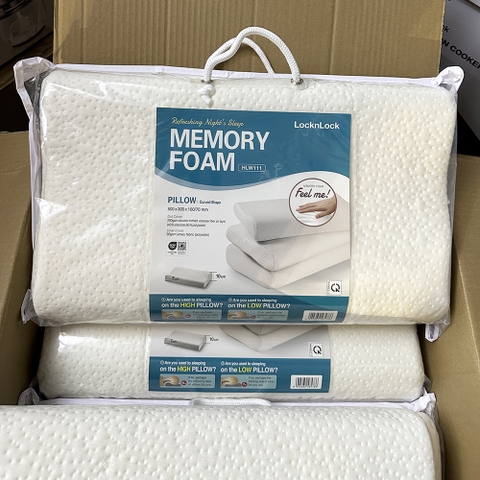 Gối Memory Foam LocknLock ruột cao su non mút hoạt tính thoáng khí 50D HLW111