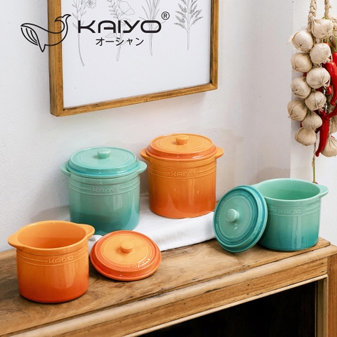 Hũ gốm sứ muối dưa cà Rainbow Kaiyo dung tích 2 lít