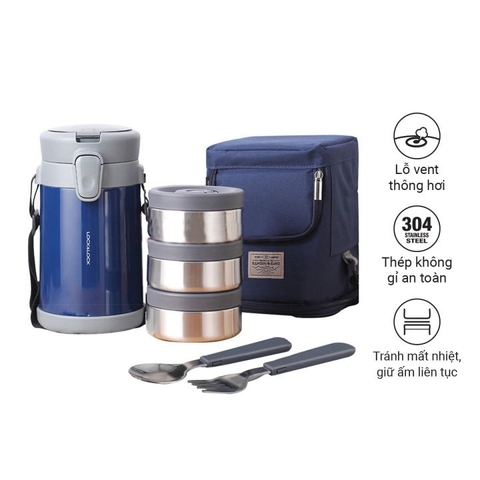 Bộ Hộp Cơm Giữ Nhiệt Lock&Lock EASY CARRY LHC8039 2L - màu xanh