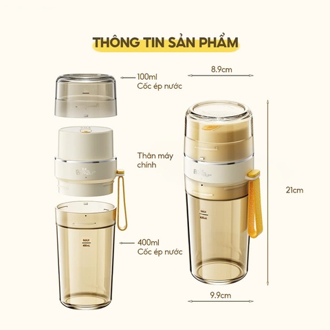 Máy xay sinh tố cầm tay Bear SB-MX04K Bản Quốc Tế