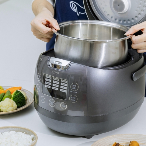 Nồi cơm cao tần lòng nồi inox 304 Kaiyo dung tích 1,5L kèm chức năng nấu tách đường KRC-063