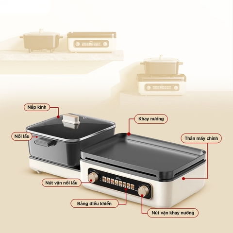 Nồi lẩu nướng BEAR GR-5H22R83