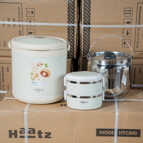 Nồi ủ chân không Haatz HTC800 tiết kiệm nhiên liệu, đun nấu an toàn và dinh dưỡng 4.5 lít tặng cặp lồng - Free ship