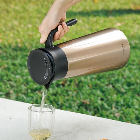 Bình giữ nhiệt kèm lọc trà Kaiyo dung tích 1.8L thành bình 2 lớp inox 304