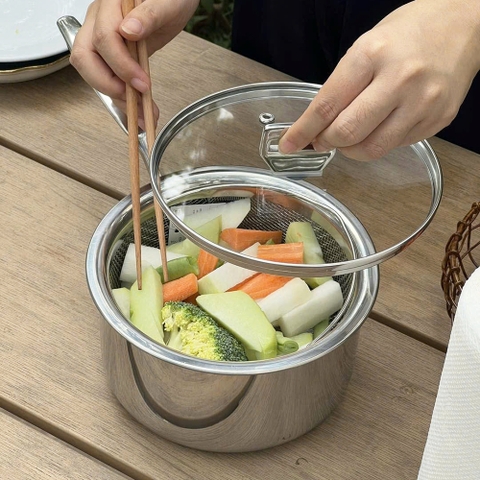 Xửng hấp có quai Kaiyo inox 304 miệng 20cm