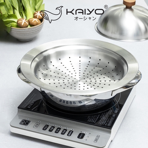 Xửng hấp inox 304 vung vòm Kaiyo 31cm đặt vừa các size nồi miệng từ 24cm đến 30cm