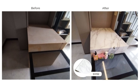 Film nội thất Infeel EH152 vân đá trắng xám