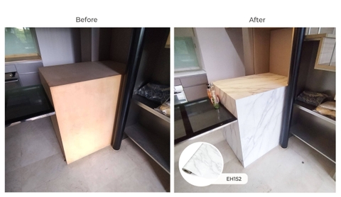 Film nội thất Infeel EH152 vân đá trắng xám