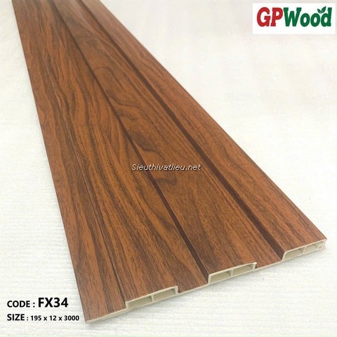 Lam nhựa 3 sóng Decor FX34 vân gỗ màu nâu