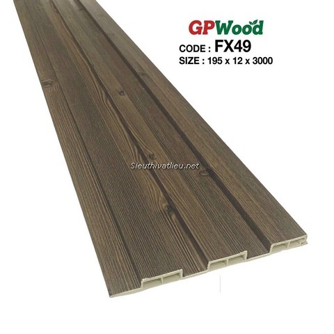 Lam nhựa 3 sóng Decor FX49 vân gỗ màu xám nâu