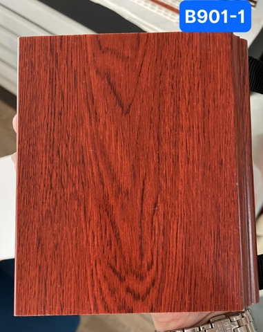 Len tường nhựa B901-1 cao 120 vân gỗ màu nâu đỏ