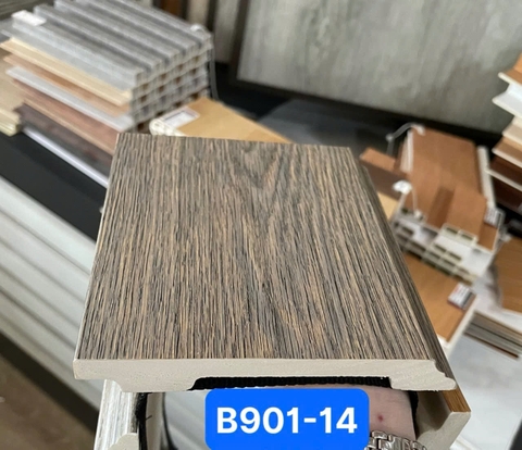 Len tường nhựa vân gỗ B901-14 cao 120 màu xám