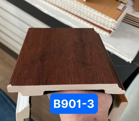 Len tường nhựa B901-3 cao 120 vân gỗ màu nâu