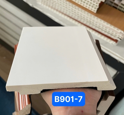Len tường nhựa B901-7 cao 120 màu trắng trơn