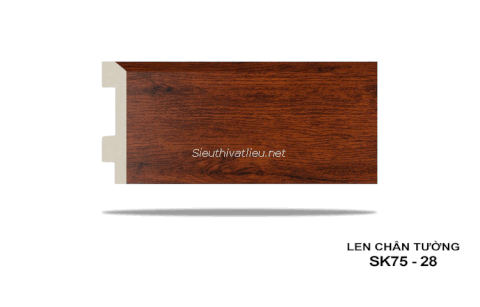 Len tường nhựa SK75-28 vân gỗ màu nâu đỏ