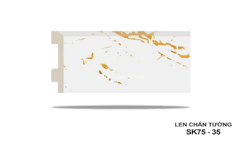 Len tường nhựa SK75-35 vân đá màu trắng vân vàng