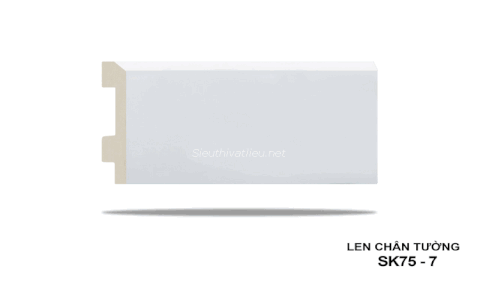 Len tường nhựa SK75-7 vân trơn màu trắng