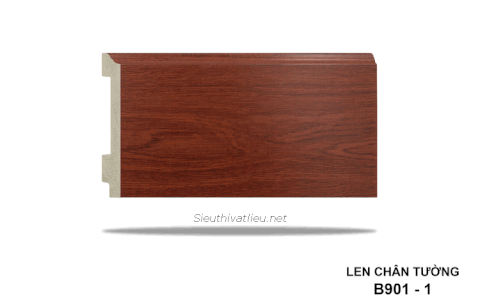 Len tường nhựa B901-1 cao 120 vân gỗ màu nâu đỏ