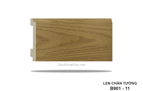 Len tường nhựa B901-11 cao 120 vân gỗ màu vàng