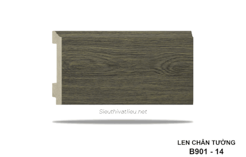 Len tường nhựa vân gỗ B901-14 cao 120 màu xám