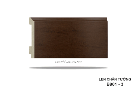 Len tường nhựa B901-3 cao 120 vân gỗ màu nâu