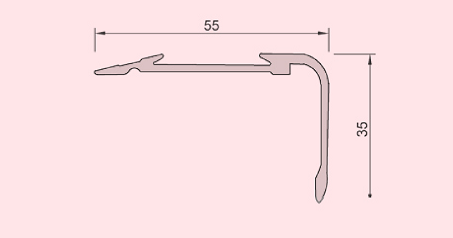 Nẹp nhôm chống trượt mũi bậc cầu thang L55x30