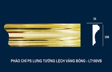 Phào chỉ PS lưng tường lệch vàng bóng LT100VB