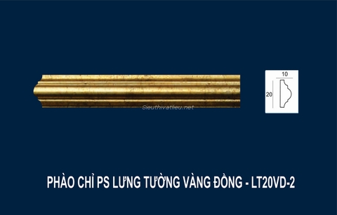 Phào chỉ PS lưng tường vàng đồng LT20VD-2