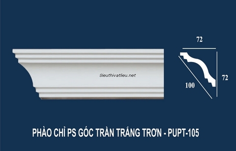 Phào cổ trần PU PUPT-105 trắng trơn